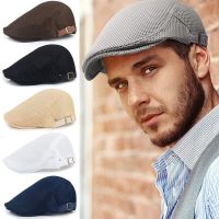 Summer Men Women Casual Beret Hat New Fashion Solid Color Flat Cap Newsboy Style Gatsby Hat Adjustable Breathable Mesh Caps