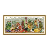 【hot】○❧  All kinds of vegetables cross stitch kit 14ct 11ct count print stitches  needlework embroidery handmade