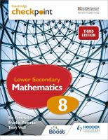 ใหม่หนังสืออังกฤษ Cambridge Checkpoint Lower Secondary Mathematics Students Book 8 : Third Edition [Paperback]