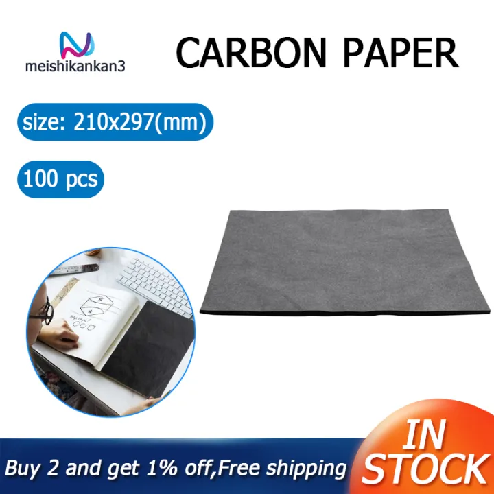 [meishikankan3] 100 Sheets Carbon Paper, Black Graphite Paper for