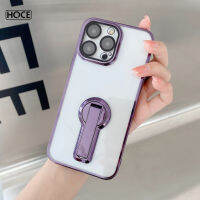 HOCE 360เคสไอแพดแบบตั้งได้เคสมือถือชุบโลหะสำหรับ iPhone 14 13 12 Pro Max พร้อมเคสฝาหลังแบบใสแบบแข็งปกป้องเลนส์