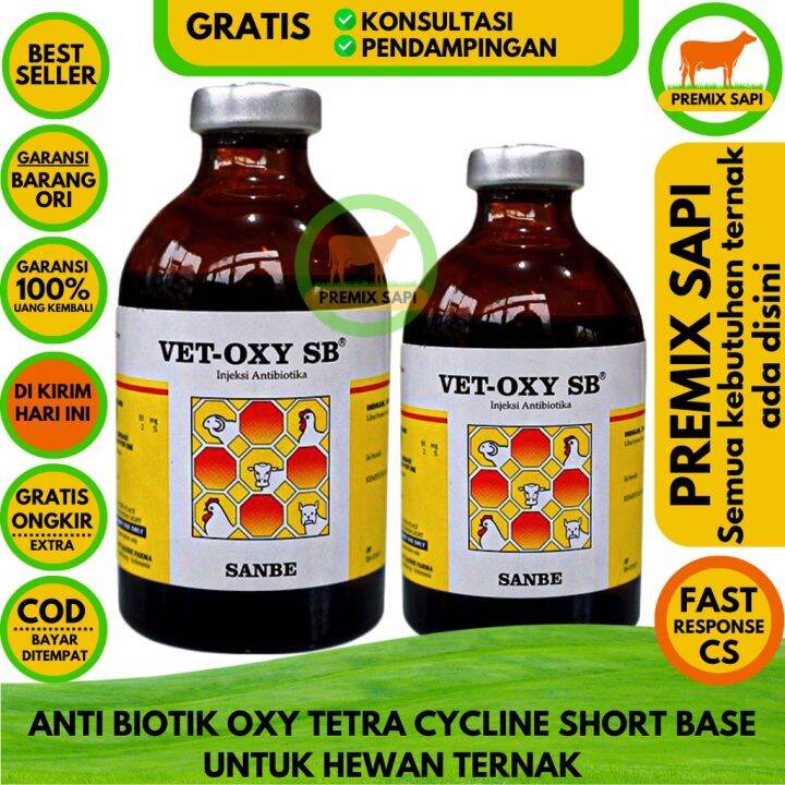 VET OXY SB 50ml dan VET OXY SB 100ml Antibiotik Hewan Sanbe Lazada