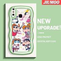 JIUMOO เคสสำหรับ Infinix Smart 4 X653 4C อัจฉริยะเคสการ์ตูนเครยอนชินจังซุกซนดีไซน์ใหม่ขอบคลื่นคอลเลอร์นุ่มเคสมือถือกันกระแทกแบบใสที่สร้างสรรค์เคสโปร่งใสลายกล้องถ่ายรูปซิลิก้าเจลฝาครอบป้องกัน