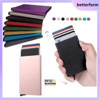 BETTERFORM แปรงป้องกันการโจรกรรม กระเป๋าสตางค์ ป๊อปอัป กระเป๋าป้องกัน ID กระเป๋าบัตร RFID ผู้ถือบัตรเครดิต การปิดกั้น RFID