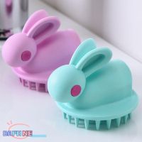 【BEIBEI】 DAPHNE Cute Rabbit Shampoo Brush Silicone Hair Comb Shower Brush Bathroom Supplies Bath Spa Tool Massage Scalp Washing Head Body Cleaning Brushes/Multicolor