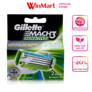 Siêu thị WinMart -Lưỡi dao cạo Gillette Mach 3 Sensitive hộp 2 lưỡi