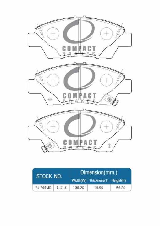 ผ้าเบรคหน้า-honda-jazz-gk-ปี-2014-2022-city-1-5-ปี-2014-2018-city-1-0-turbo-ปี-2019-2023-city-1-5-ตัว-s-cng-ปี-2010-2013-mobilio-ปี-2014-2023-dcc-744