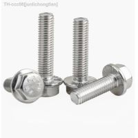 2-10PCS M4 M5 M6 M8 M10 M12 A2-70 304 Stainless Steel GB5787 Hexagon Head with Serrated Flange Cap Screw Hex Washer Head Bolt