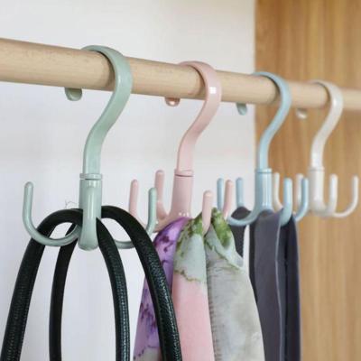 New Arrival Multi-purpose Hook Rotatable Four-claw Rack Coat Scarf Hanger Hanger Plastic Rack Hook Rack Slippers Tie Silk Scarf T2Y7