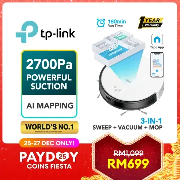 TP-Link Tapo RV30C Wi-Fi Robot Vacuum, LiDar Navigation with Home Mapping