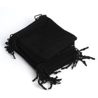 New 100pcs 12x10Cm Black Velvet Gift Drawstring Pouch Bags Wedding Holiday New Year Christmas Party Gift Bag Jewelry Packaging