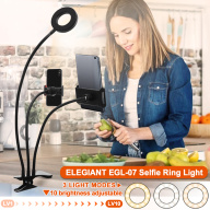 ELEGIANT Giá Đỡ Điện Thoại Thông Minh Kẹp Gimbal EGL-07 Đèn Vòng LED Chụp Ảnh Tự Sướng Cho Video Phát Trực Tiếp thumbnail
