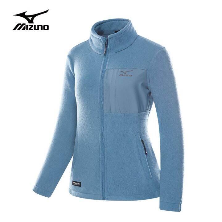 mizuno-เสื้อฟลีซฤดูใบไม้ร่วงและฤดูหนาวคู่รุ่น-mizuno-เสื้อแจ็คเก็ตคอปกตั้งเสื้อแจ็คเก็ตน้ำหนักเบาผ้าฟลีซ