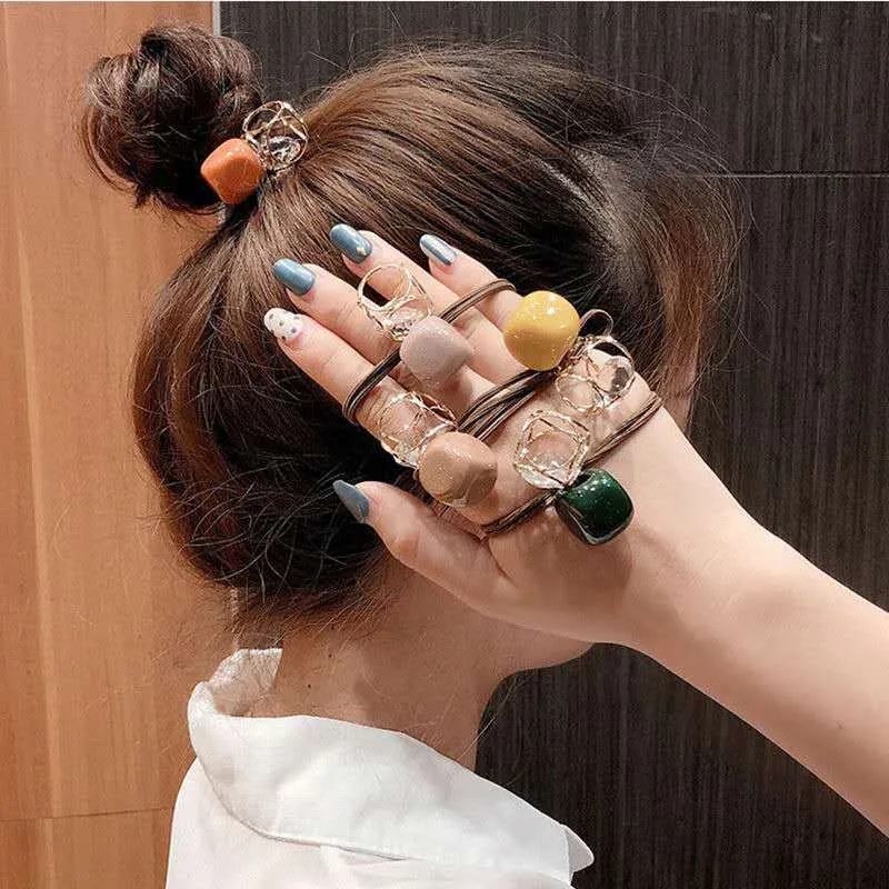 B.I.Y Korean Diamond And Cube Hair Rope Vintage Women Hair Tie