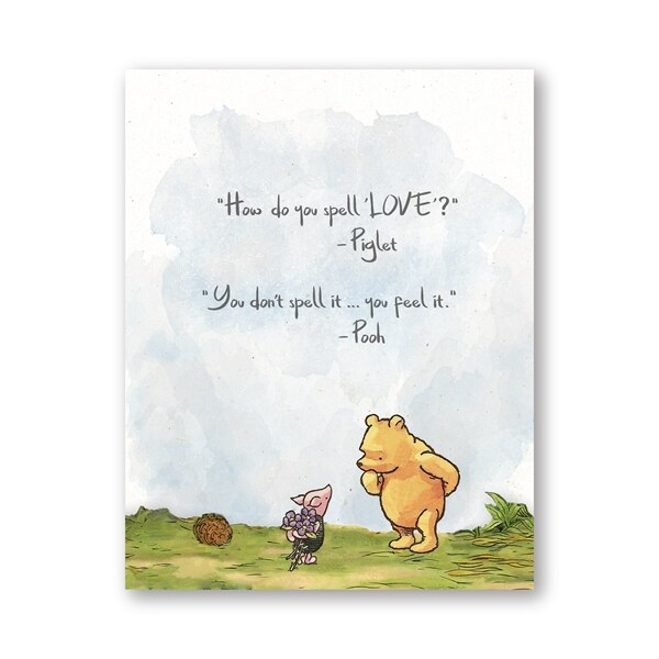 Winnie the pooh inspired poster print wall art gift merchandise quote piglet 