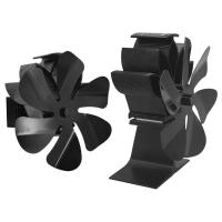 Black Fireplace Burning Fan 6 Blade Heat Powered Efficient Hanging Fireplace Fan Wood Burner Eco Fan Home Heat Distribut