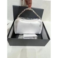 2023 alexanderˉ wangˉSpring New Silk Rhinestone Bag Satin Handbag Letter Shoulder Strap Womens Bag Underarm Bag