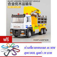 ND THAILAND ของเล่นเด็ก รถเหล็ก รถเครน บรรทุกขอนไม้(มี 3 สีให้เลือก) MODEL CAR 1:32 SCALE NO.8981B