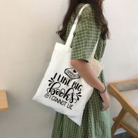 Canvas Tote Bag I Like Big Books and I Cannot Lie Slogan Funny Women Fashion Canvas Bag Shopping Bags Travel Bag