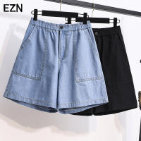 EZN 2021 Summer High Waist Solid Color Short Pants Women Jeans Loose Five Point Denim Women Shorts Plus Size 9122