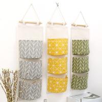 Geo Pattern Multi-layer Behind Door Creative Sundries Blend Cotton Linen Hanging Bag