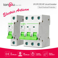 1P 2P 3P 4P 10A 63A 16A 20A 25A 6A 50 Curve C MCB 110V 220V 4.5KA AC Mini Circuit Breaker TOMC3-63