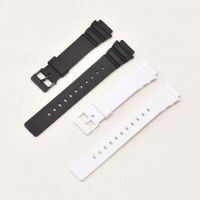 ■ New Durable 18mm Black White Silicone Rubber Watchband Replacement For Casio MRW-200H Watch Convex Resin Strap