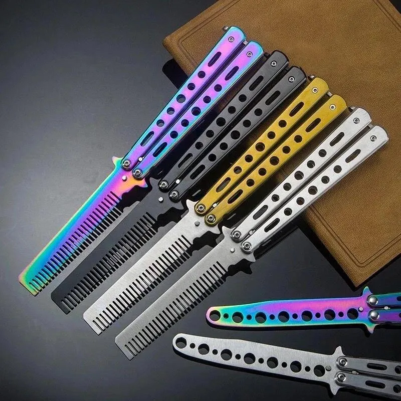 Butterfly Knife Practice Trainer Matte Rainbow Balisong with