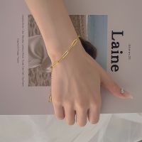 【CW】 Punk Lock Chain Bangle Jewelry for Adjustable Pulseras Mujer