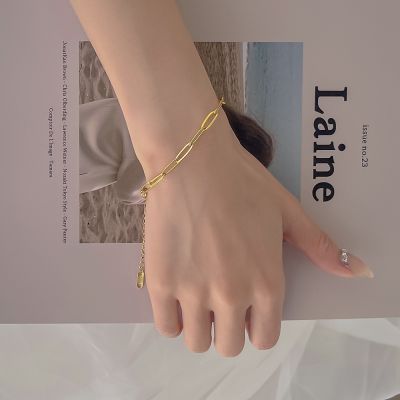 【CW】 Punk Lock Chain Bangle Jewelry for Adjustable Pulseras Mujer