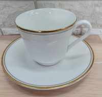 ROYAL DOULTON Gold ชุดแก้วน้ำชาพร้อมจานเซรามิค ถ้วยกาแฟ สีขาว  ขอบทอง ให้ความหรูหราคลาสสิค สินค้านำเข้าจากประเทศญี่ปุ่น