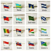 【CC】 Flag Metal Lapel Pin Badge All the Russia Saudi Arabia Scotland Serbia Singapore Slovenia Slovakia Rwanda