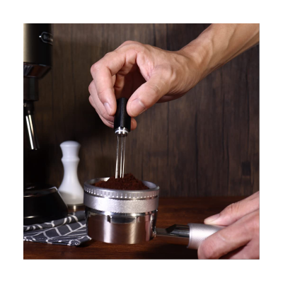 Portable Espresso Distribution Tool Cake Breaker Cloth Powder Injection Belt Base Coffee Powder Stirring Tool Triangle Silver