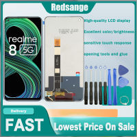 Redsange หน้าจอ LCD IPS 6.5นิ้วของแท้สำหรับ Realme 8 5กรัม/Realme V13/Realme Q3i แอลซีดีจอแสดงผลดิจิตอลแผงหน้าจอสัมผัส Realme 8 5กรัม V13 Realme Q3i หน้าจอ LCD RMX3241