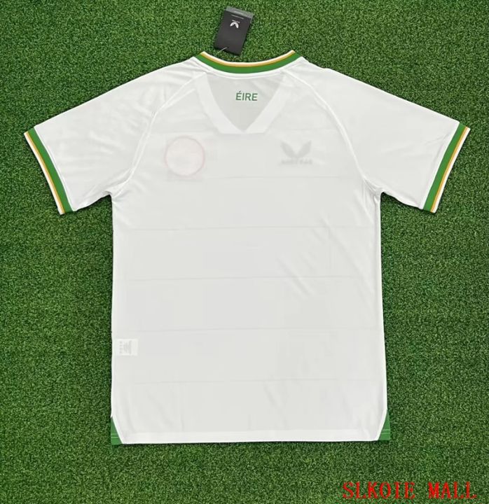 เสื้อเชิ้ตเสื้อแข่งฟุตบอลคุณภาพแบบไทย23-24เสื้อเจอร์ซีย์เตะฟุตบอลแบบไอริช