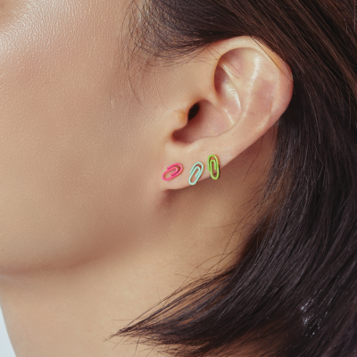 Bemet clip earring stud ต่างหูแป้นสแตนเลส