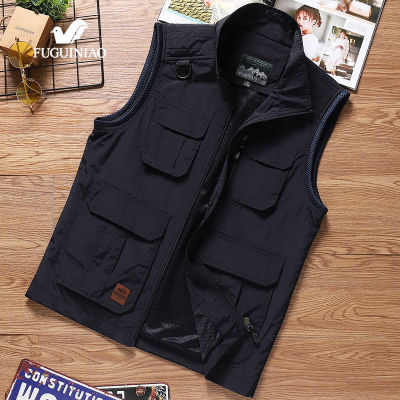 ✱ hnf531 Fuguiniao Men Cotton Vest Causal Waistcoat For dad XL-3XL