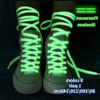COD SDFGERTYRUUIT เชือกผูกรองเท้าผ้าใบ เรืองแสงในที่มืด ขนาด 60 80 100 120 140 ซม. 1 คู่