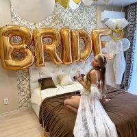 【DT】hot！ 32Inch Gold Bride To Wedding Decorations Letters Foil Ballon Bridal Shower Bachelor Supplies