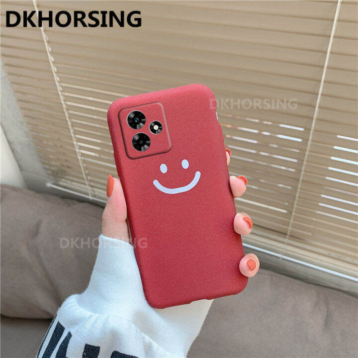 dkhorsing-ผิวสัมผัสที่ปลอกอ่อนสำหรับ-realme-c53ลวดลายรอยยิ้มน่ารักเคสโทรศัพท์เคลือบ2023-realmec53