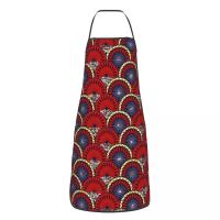 Unisex Ankara Dutch Wax Print Bib Apron Adult Women Men Chef Tablier Cuisine for Kitchen Cooking African Patterns Gardening