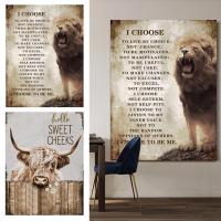 Cow Painting Animal Posters Thick Water Resistant UV Resistant Fading Resistant Modern Lion Canvas Wall Art For Home Wall Decor enjoyment