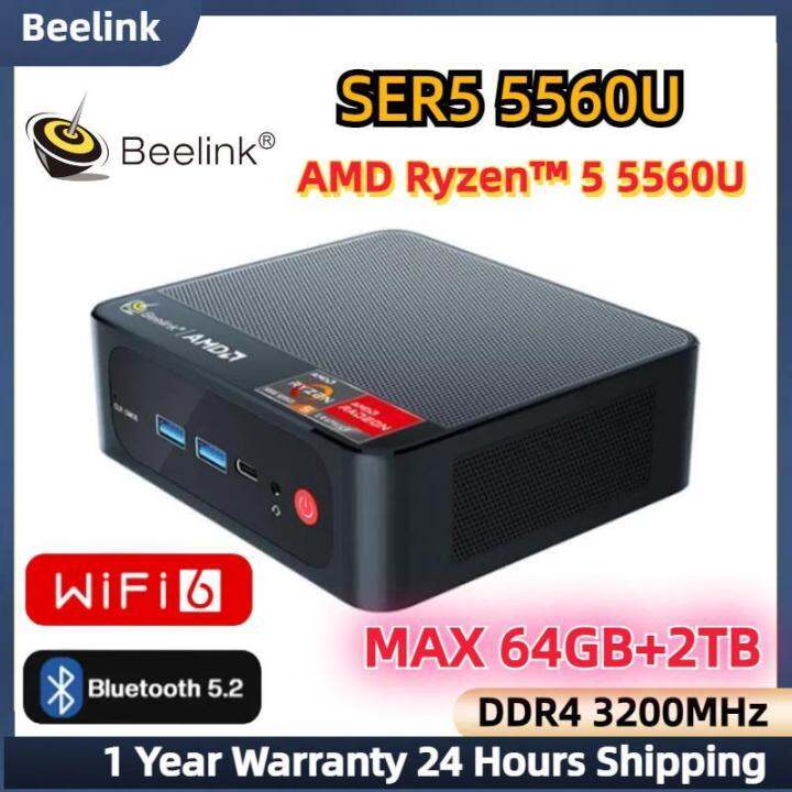 Beelink SER5 Mini PC AMD Ryzen 5 5560U DDR4 16GB 500GB NVME WIFI 6 SSD
