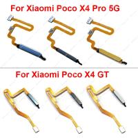 สายดิ้นเซ็นเซอร์ลายนิ้วมือพร้อมปุ่มเปิดปิดสําหรับ Xiaomi Poco X4 Pro 5G X4 GT เมนูหลักส่งคืนคีย์ Flex Ribbon อะไหล่ซ่อม