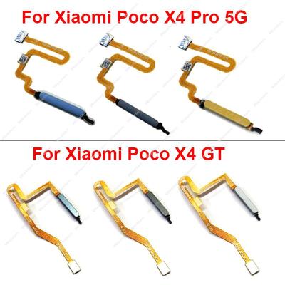 สายดิ้นเซ็นเซอร์ลายนิ้วมือพร้อมปุ่มเปิดปิดสําหรับ Xiaomi Poco X4 Pro 5G X4 GT เมนูหลักส่งคืนคีย์ Flex Ribbon อะไหล่ซ่อม