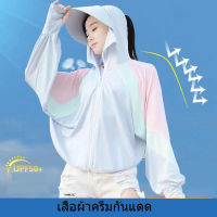 ?เสื้อกันแดดผญ?เสื้อกันแดดผ้าไหมน้ำแข็งใหม่ เสื้อครีมกันแดดผู้หญิง เสื้อป้องกันรังสียูวีสีทึบแฟชั่น