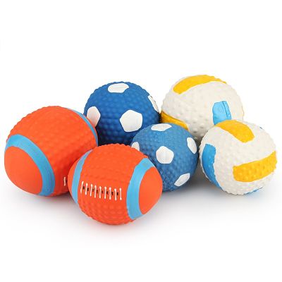 Rugby Small Dog Pet Toy Volleyball Football Dog Toy Cotton Filling Latex Press Sound Ball Pet Squeak Toy Toys