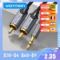 Vention สายเคเบิล RCA 3.5มม. ถึง2RCA แจ็คตัวแยก RCA สาย3.5เครื่องขยายสายเคเบิลสำหรับสมาร์ทโฟนเสียง RCA โฮมเธียเตอร์สาย AUX RCA