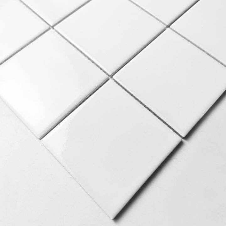 Nordic Jiugongge ceramic mosaic small white brick bathroom tile bathroom floor tile nonslip