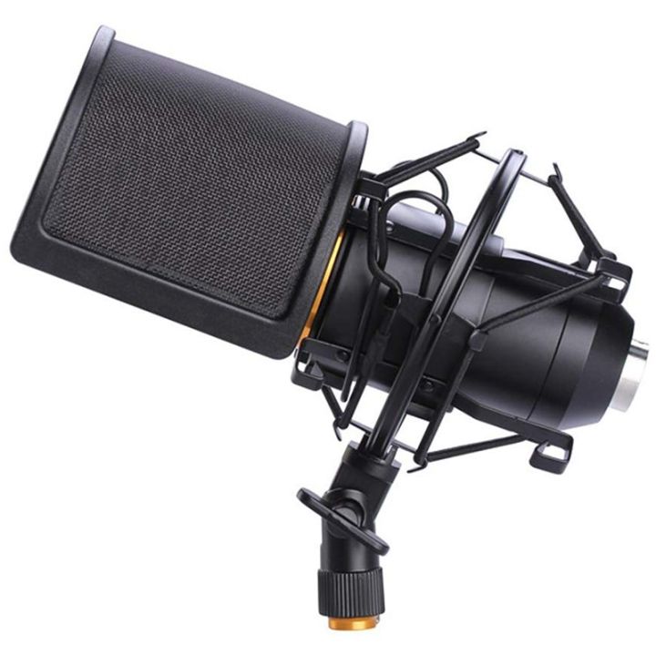 microphone-shock-mount-with-microphone-filter-windscreen-suspension-shock-mount-holder-clip